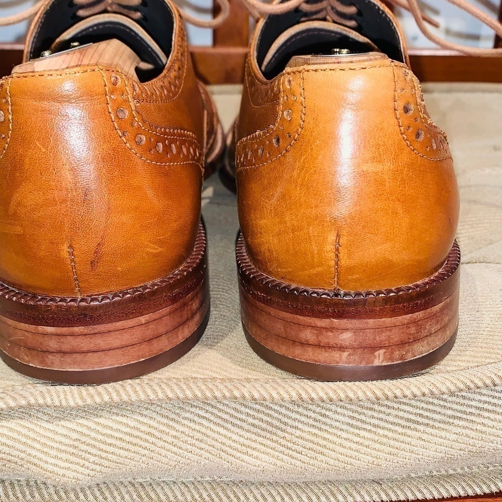 Cole Haan British Tan Wing Tip Oxfords. - Picture 6 of 15